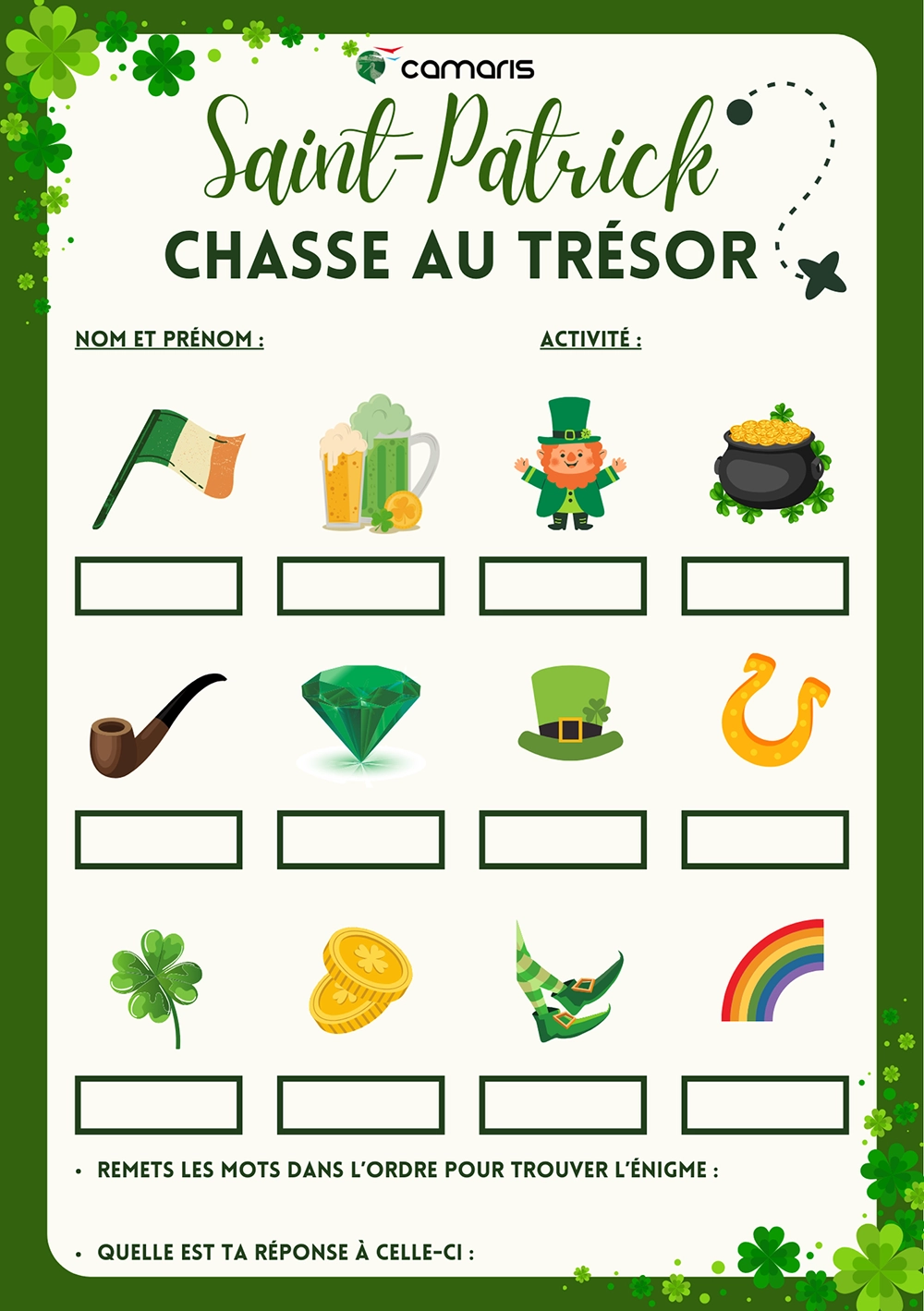 Chasse au trésor Saint-Patrick